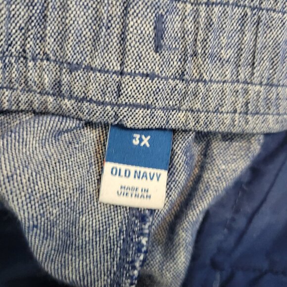 Old Navy Womens Pants 3X Plus Pull On Cropped Blue Linen Rayon BLU132E - Picture 7 of 9
